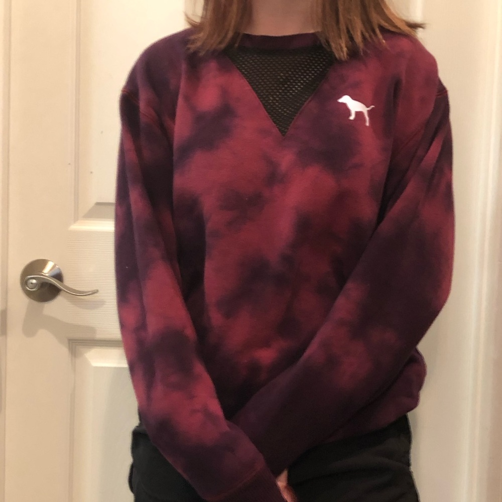 Pink Victoria’s Secret red sweatshirt